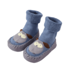 chaussette antidérapante bébé motif chouette fond bleu