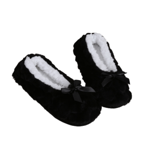 chausson fluffy noir femme