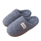 chausson fourré femme bleu