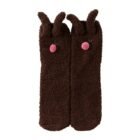 chaussettes oreille lapin marron foncé