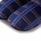Pantoufle haute homme bleu carreaux semelle
