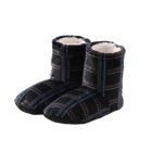 Pantoufle haute homme noir carreaux