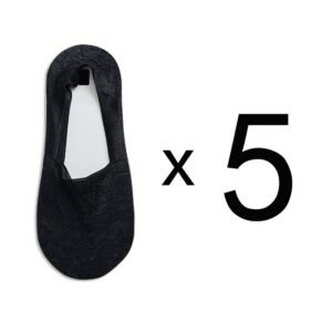 5 pack women's lace no show socks - Black