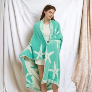 cozy blue fleece throw blanket