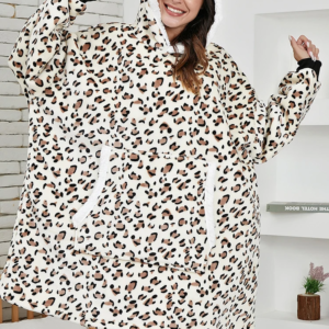 leopard print blanket hoodie