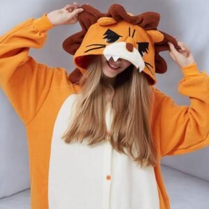 lion fleece onesie pajamas - S