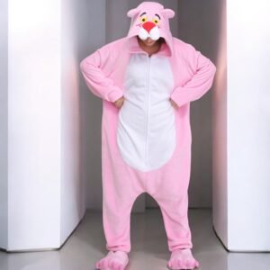 pink panther fleece onesie pajamas - S