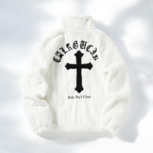 men's black cross sherpa jacket - White, S