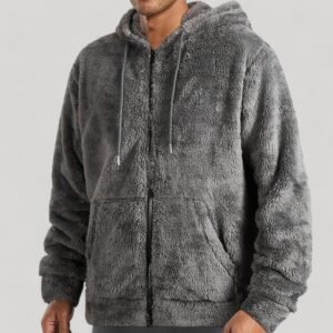 cozy men's sherpa jacket - 4XL