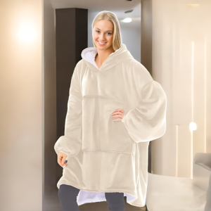 oversized beige hoodie blanket