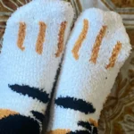 fuzzy cat claw slipper socks photo review