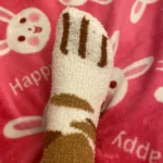 fuzzy cat claw slipper socks photo review