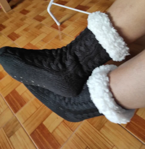 cozy black slipper socks for women photo review