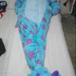 blue sully fleece onesie for women photo review