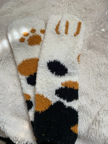 fuzzy cat claw slipper socks photo review