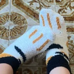 fuzzy cat claw slipper socks photo review