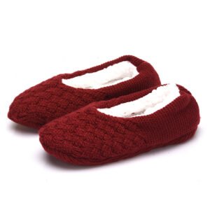 cozy womens non slip slipper socks - Burgundy
