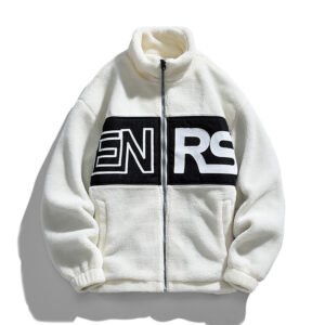 men's thick sherpa jacket - White, 4XL
