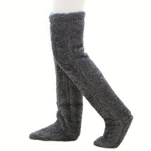 womens knee high slipper socks - Grey