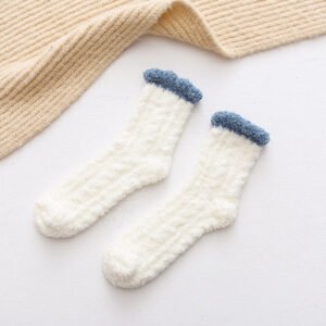 cozy fuzzy slipper socks for women - White