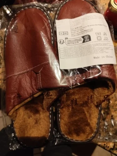 men's luxury fur lined slippers photo review