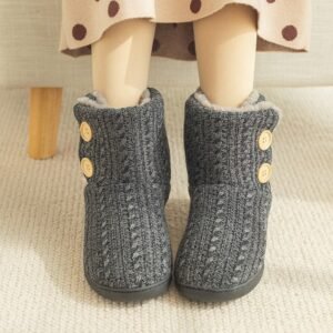 cozy women's slipper boots - Grey, 35/36