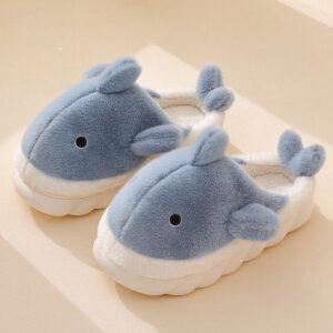 shark fuzzy slippers for women - Blue, 9-10