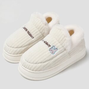 men's plush boot slippers - White, 7.5-8.5