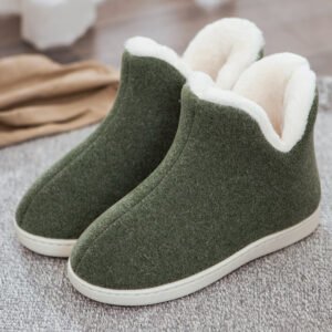 Men's fur lined boot slippers - Green