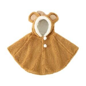 cozy kids fleece poncho - Army green