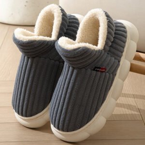 cozy grey fuzzy slippers for men - 7.5-8.5