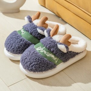 cozy men's christmas slippers - Blue, 39/40
