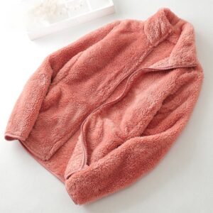 women's sherpa fleece jacket - Light pink