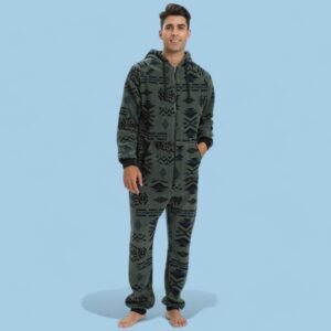 men's aztec fleece onesie pajamas - 4XL