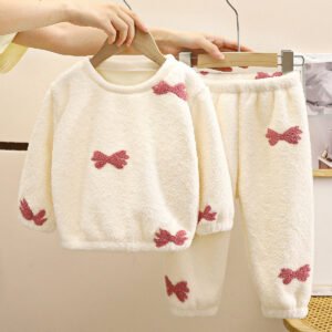 cozy kids fleece pajamas - White