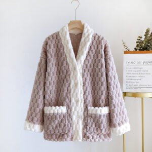 Cozy plush fleece jacket for women - Purple
