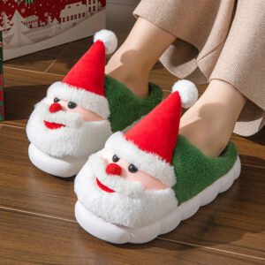 men's santa christmas slippers - Green