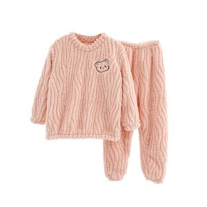 cozy kids fleece pajamas - Rose
