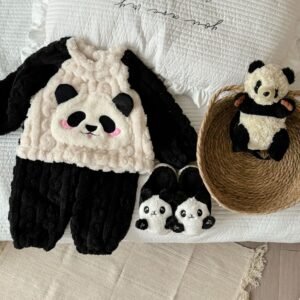 cozy kids panda fleece pajamas - 3-4 years