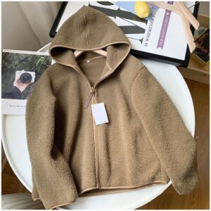 cozy womens sherpa fleece jacket - Brown