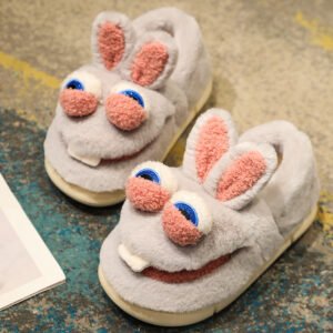 funny men's novelty slippers - Light grey