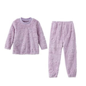 cozy kids fleece pajamas - Purple