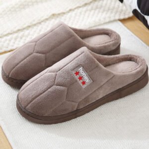 cozy mens fur lined slippers - Brown