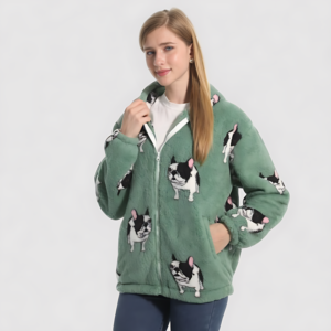 cozy dog fleece jacket for women - M